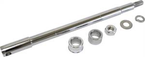 CHROME REAR AXLE W/HARDWARE 4 SPD FL & FX W/BELT DRV 80-86