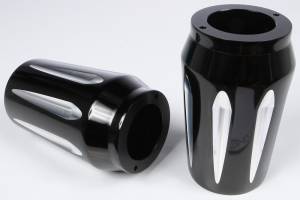 BILLET FORK SLIDER COVERS TALON BLACK TOURING 14-UP