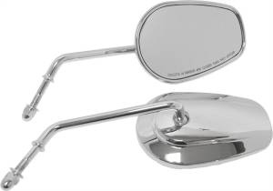 CHR MIRROR OE STYLE TAPERED LONG STEM CHROME