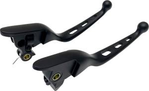 TRI-HOLE LEVER SET BLACK FLT `21-UP CBL CLUTCH