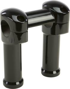 BLK RISER KIT 1.25" DIA BARS W/ 1-PIECE TOP CLAMP