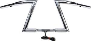 CHROME Z BARS 10" RISE W/LED TURNSIGNALS