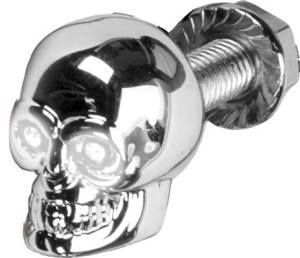 LIGHTED SKULL LIC PLATE SCREW WHITE