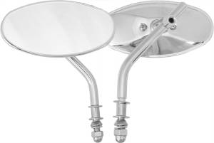 OVAL MIRROR CHROME SHORT STEM