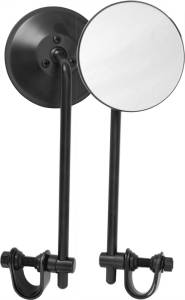 UNIVERSAL 4" ROUND MIRROR 8" STEM BLACK