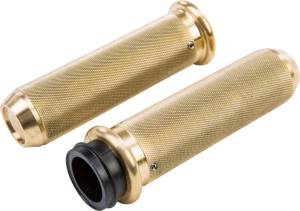 KNURLED GRIPS THROTTLE BY WIRE BRASS 1 IN