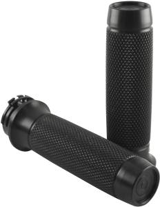 KNURLED MOTO GRIPS BLACK