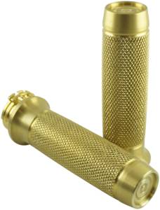 KNURLED MOTO GRIPS BRASS