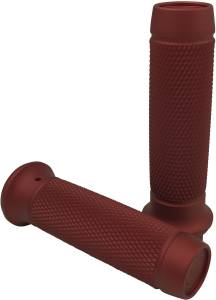 KNURLED MOTO GRIPS RED TBW