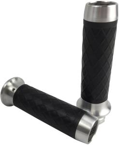 LEATHER MOTO GRIPS NATURAL/BLACK DIAMOND