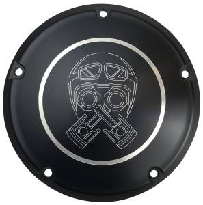 PISTON HELMET DERBY COVER BLACK BIG TWIN