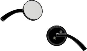 BILLET ROUND MIRROR RIGHT BLACK