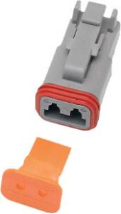 2-WIRE GREY DEUTSCH PLUG & WDGLCK HD# 72132-94GY