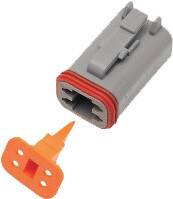 4-WIRE GREY DEUTSCH PLUG & WDGLCK HD# 72134-94GY