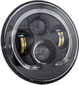 7" LED HEADLIGHT BLACK HALO INDIAN