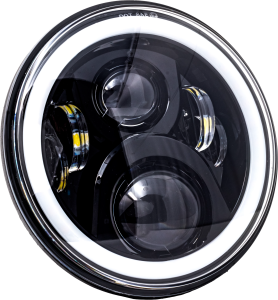 7" LED HEADLIGHT BLACK HALO INDIAN