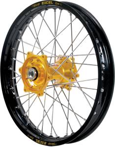 FRONT WHEEL 1.60 X 21 GOLD HUB BLACK RIM