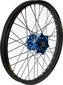 FRONT WHEEL 1.60 X 21 BLUE HUB BLACK RIM