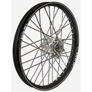 REAR WHEEL 2.15 X 18 SILVER HUB BLACK RIM