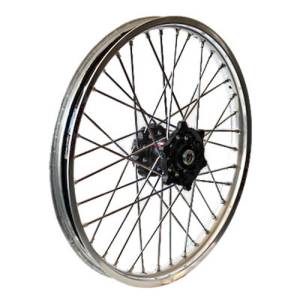 FRONT WHEEL 1.60 X 21 BLACK HUB SILVER RIM