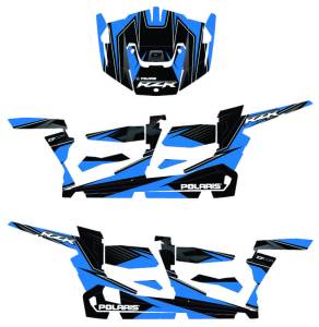 POL RZR4 COMPLETE GRAPHIC KIT BLUE/BLACK