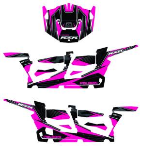 POL RZR4 COMPLETE GRAPHIC KIT PINK/BLACK