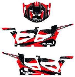 POL RZR COMPLETE GRAPHIC KIT RED/BLACK