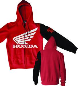 HONDA STAMP ZIP HOODIE RED/BLACK 2X