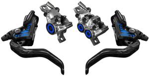 MT TRAIL FRONT/REAR BRAKE SET BLACK/BLUE/CARBON