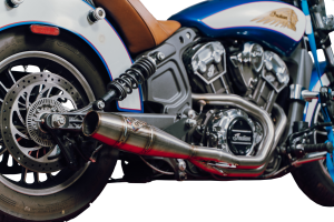 INDIAN SCOUT MID LENGTH CANNON BRUSHED SS