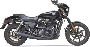 COMP S 2IN1 EXHAUST STREET 750 BLACK W/CARBON FIBER END CAP