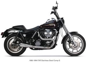 COMP S 2IN1 EXHAUST FXR BRUSHED W/CF END CAP