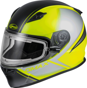 FF-49S HAIL SNOW HELMET W/ELEC SHIELD MATTE HI-VIS/BLK/GRY 2X